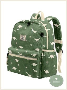 Toddler Kids Corduroy Backpack Reflective Preschool Bag D-Rings